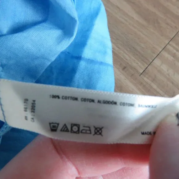 ANTHROPOLOGIE LILKA White Blue Swimming Pool Resort Cotton Dress Cover Up Small - Picture 13 of 13